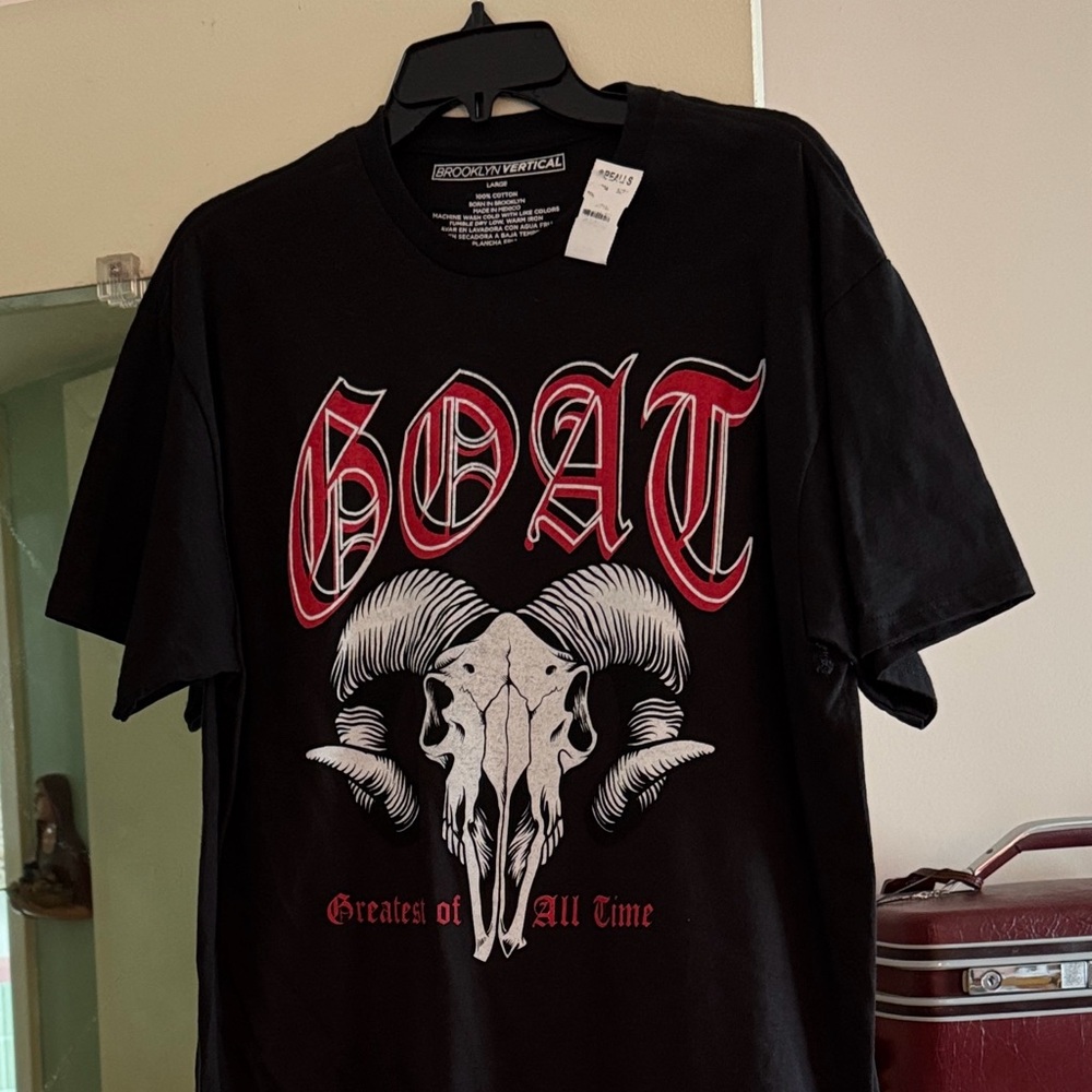 GOAT Graphic Tee in Black and Red